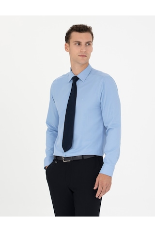 Pierre Cardin Erkek Mavi Basic Gömlek 50277778-vr036 Mavi