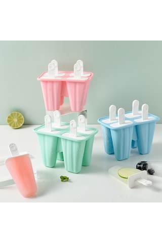 Youtek 6 Bölmeli Kuzey Avrupa Yeşili Silikon Buz Kalıbı - Evde Buz Çubuğu Ve Dondurma Yapımı Seti Çok Renkli