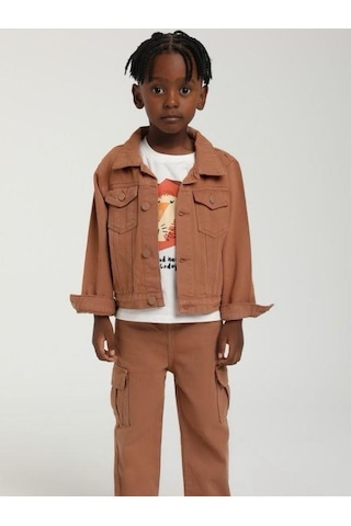 Erkek Çocuk Cepli Gömlek Ceket-15599 Kahverengi