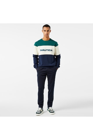 Nautica Erkek Yeşil Regular Fit Sweatshirt Düz K47469t Yeşil