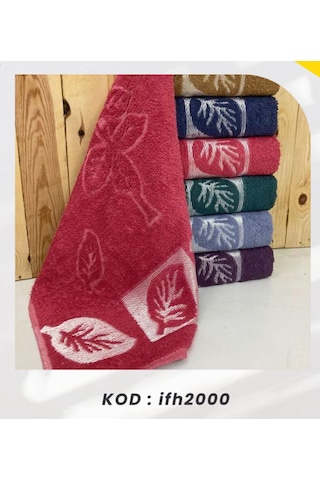 Bilmar Bukle Jakarlı Yaprak Desenli El Ve Yüz Havlusu 50 X 90 Cm X 6 Adet Çok Renkli