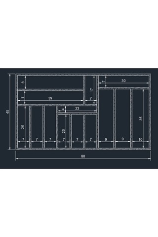 80x45 Cm Masif Ahşap Kaşıklık Çekmece İçi Yemek Takımı Ve Servis Gereçleri Düzenleyici Organizer