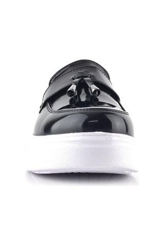 Rakerplus Siyah Rugan Beyaz Taban Loafer Klasik Çocuk Ayakkabısı Siyah