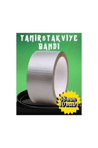 Gri Tamir Ve İzolasyon Bandı 48mm X 10 Metre - Su Geçirmez Güçlü Duct Tape Sızdırmazlık Bandı Tamir Takviye Bandı