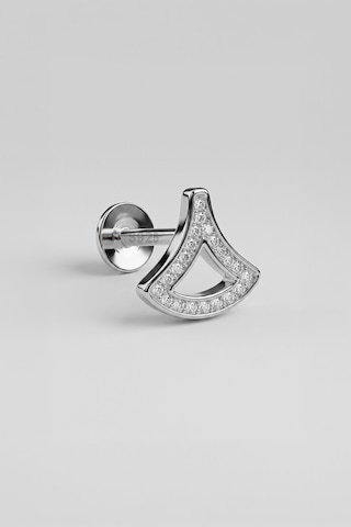 Deniz İkonu 18 Ayar Beyaz Altın Kaplama Gümüş Flat-lobe Piercing