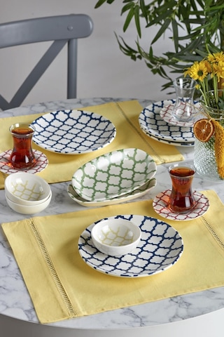 Neva N3457 Budapeşte 24 Parça Desenli Porselen Kahvaltı Takımı