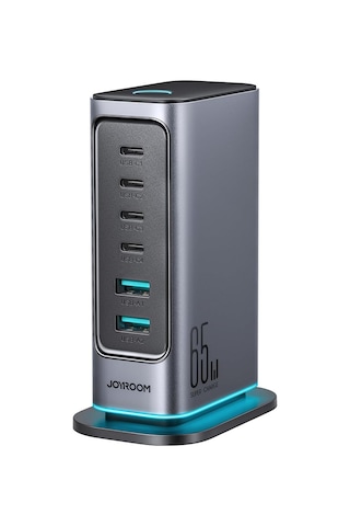 65w Gan Çok Portlu Şarj İstasyonu, 4 Usb-a Portu, 2 Usb-c Portu, 1,5 M Kablo