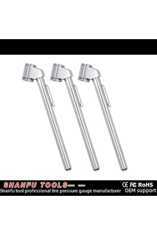 Mufunye Araba Lastik Basıncı Ölçer, 10-120psi Aralığında Hassas Okuma, Dayanıklı Metal Uçlu Kalem Tipi Tester Gl-1302, Gümüş, 45g