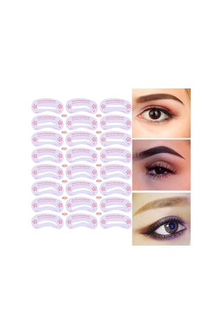 Malinka Kaş Şablonu Şekillendirici 24'lü + Eyeliner Makyaj Seti 10'lu