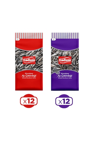 Tadım Ayçekirdeği 180 Gr Kavrulmuş Siyah Ve Bol Tuzlu 24 Lu Karma Paket