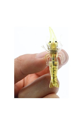 10 Adet - 4 Cm Jig Kancalı Silikon Yumuşak Sahte Karides