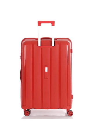 Mçs Bavul Orta Ve Kabin 2li Set Kırılmaz Silikon Valiz V305 Kırmızı