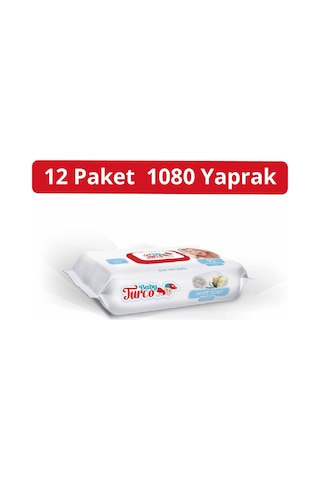 Baby Turco Beyaz Sabun Kokulu Islak Havlu Mendil 12 X 90'Lı