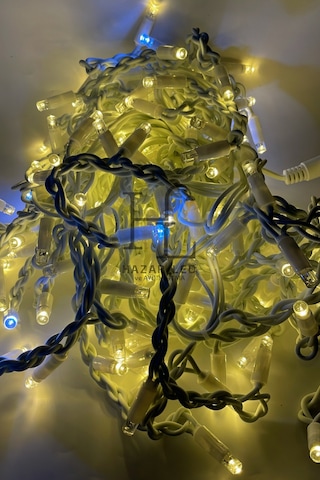 3 Metre Saçak Led Gün Işığı Beyaz Flaşlı 100 Ledli 20 Saçaklı Eklenebilir IP65 Dış Mekan Beyaz Kablolu Dekoratif Led Işık Yılbaşı Süsü