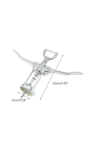 Şarap Mantar Tıpa Açacağı Paslanmaz Çelik Şişe Açacağı Tirbuşon Gümüş