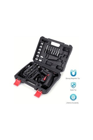 Tcherchi AE01851 Elektrikli Akülü Matkap Şarjlı Tornavida Seti 47 Parça