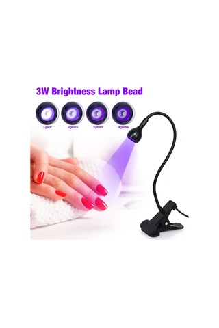 Xurunkeji Taşınabilir Ev Tırnak Lambası Led Tırnak Kurutucusu Tırnak Kürleme Lambası Siyah Kaz Boynu Ve Jel Tırnaklar İçin Uygun Klipsli