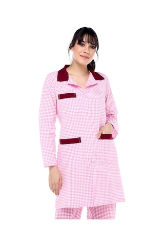 Kadın Pembe Pötikare Önlük Pembe