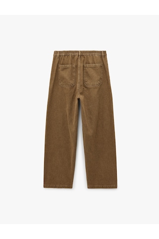 Koton Normal Bel Pamuklu Rahat Kalıp Cepli Baggy Jean Pantolon Kahverengi 7wam40285nd Kahve