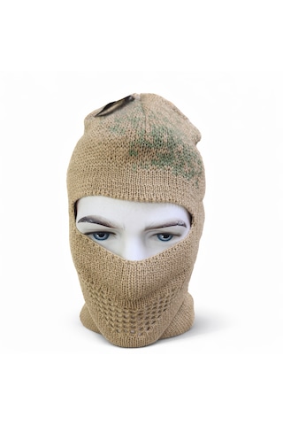 Anadolu Tactical Jandarma Örme Kar Başlığı Balaklava Haki Askeri Kışlık Yüz Maskesi