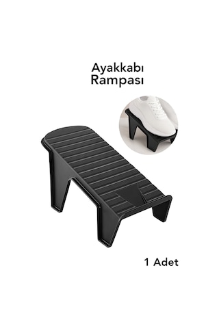 1 Adet Tekli Ayakkabı Düzenleyici - Dolap İçi Organizer Düzenleyici Ayakkabı Rampası Siyah - 903018772 Siyah