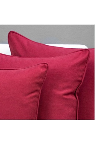 Keten 43x43 Kırlent Kılıfı 2'liı Fermuarlı Evtex Bordo