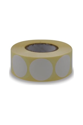 Kuşe Etiket 30mm Çap Ruloda 1000 Adet 40mm Kuka Çapında Baskısız Nokta Etiketi 1