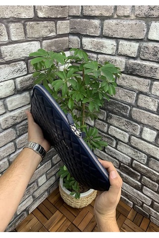 Guard Lacivert Capitone Clutch Çanta