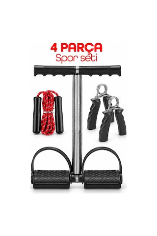 4 Parça Set Full Body Kondisyon Vücut Geliştirme El Göğüs Karın Kası Yayı Seti Atlama İpi 302