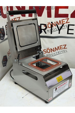 Sönmez Vakum 2 Bölmeli Paslanmaz Manuel Kase Tabak Kapatma Makinesi