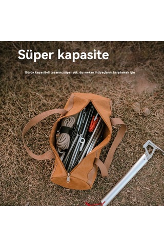 Açık Kamp Aksesuarları Saklama Çantası Çadır Rüzgar Halatı Zemin Tırnak Aracı Saklama Çantası Kamp Taşınabilir Zemin Tırnak Paketi Silindir Çanta 40cm Uzunluk Çift Kalınlık Askeri Yeşil Çok Renkli