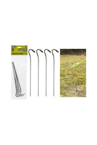 Summit 23cm/6mm Kuvvetli Çelik Çadır Kazığı 4'lü Paket Siyah