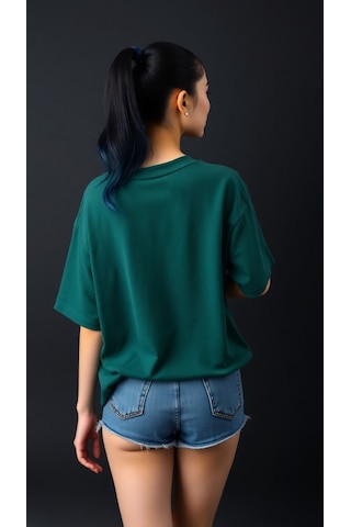 The Future Baskılı Oversize T-shirt Yeşil