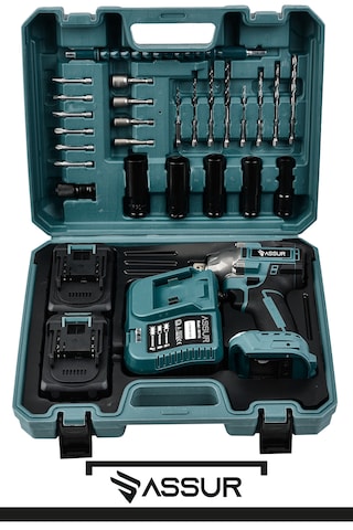 Assur ASR256 21V Çift Akü 350NM Somun Sıkma Sökme Mavi