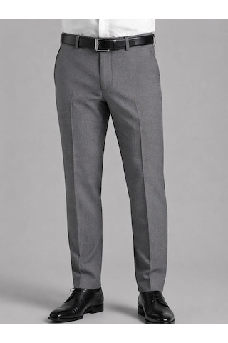 Classics Men Ricati Regular Fit Armür Desen Erkek Kumaş Pantolon - 7620 gri