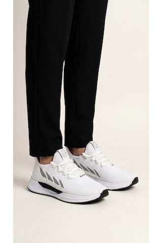 Wipper Ultra Hafif Triko Sneaker - Nefes Alan Ortopedik Poli Taban Büyük Numara Yazlık Spor Ayakkabı Beyaz