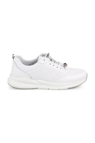 Libero L10.2219 Hakiki Deri Baskılı Ultra Hafif Eva Taban Kadın Casual Sneaker Ayakkabı Beyaz