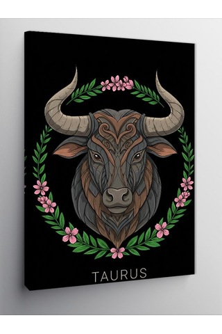 Kanvas Tablo Boğa Burcu Deseni 50cmx70cm
