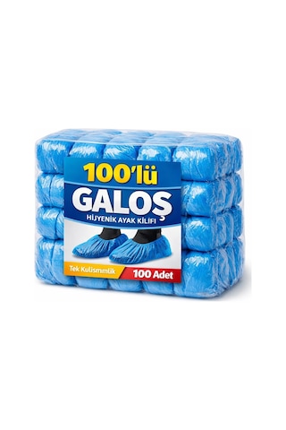 Tek Kullanımlık Kalın Pratik Galoş - Mavi - 100 Adetlik 5 Paket