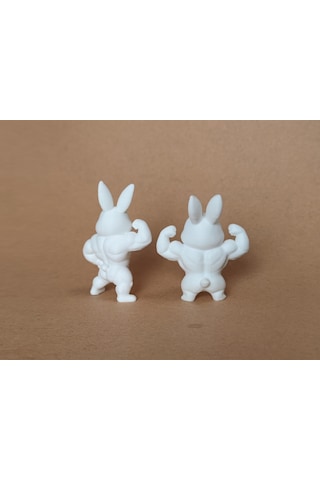 Kaslı Fitness Tavşanı - Full Body Gösteren Kaslı Tavşan Torpido Süsü Araba Aksesuar 1 Adet