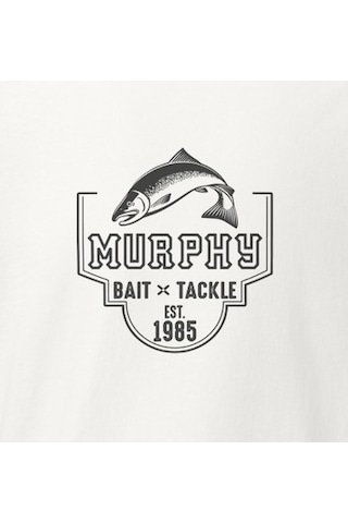 Wildstyle Murphys Bait Tackle Vintage Balıkçılık Olta Balıkçı Baskılı Unisex Bisiklet Yaka Pamuklu Tişört Beyaz