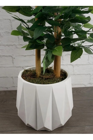 Rüzgar Yapay Çiçekçilik 110 Cm 2 Gövdeli Bambu Ağacı Saksı Modeli Degisebilir Yeşil
