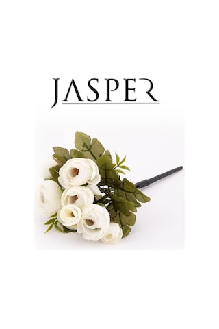 Jasper Yapay Çiçek Beyaz Gelin Kına Dış Çekim Dekorasyon Çok Amaçlı Top Şakayık Çiçek Demeti Beyaz
