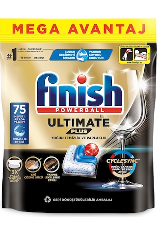 Finish Ultimate Plus Hepsi Bir Arada Bulaşık Makinesi Deterjanı 75 Tablet
