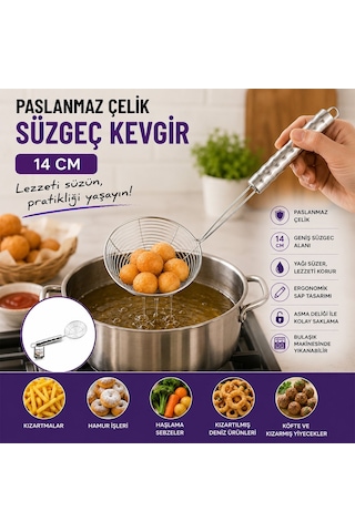 Pablito Home Pbt-951 Saplı Metal Çelik Kevgir - 14 İnç- 10'li Paket Diğer