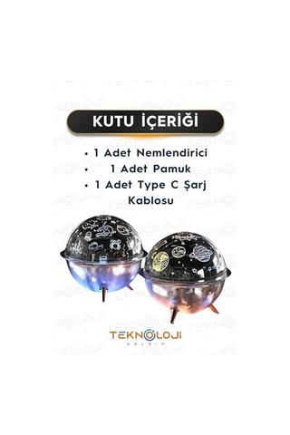 Çocuk Ve Bebek Gece Lambası, Mini Projeksiyon Lambası, Ultrasonik Hava Nemlendirici, 260 Ml, Galaksi