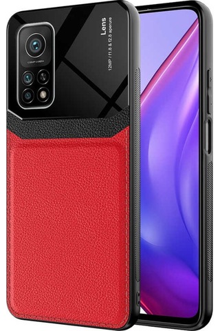 Xiaomi Mi 10T Pro Kilif Lens Deri Görünümlü Tpu Kapak 470545383