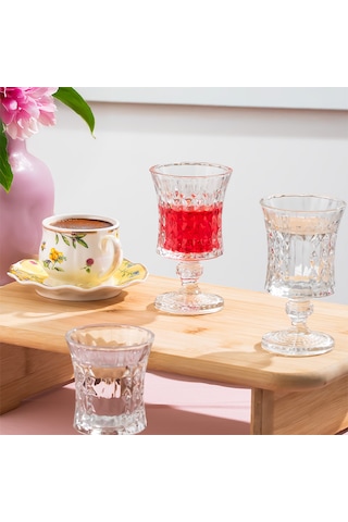 Porsima Yasemin 6 Lı Kahve Yanı Cam Bardak Takımı Şeffaf