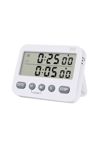 Suntek Mutfak Öğretmenleri Için Mıknatıslı Kronometre Elektronikli Çift Dijital Zamanlayıcı