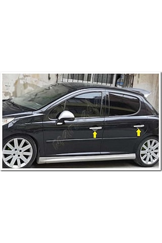 Peugeot 207 Krom Kapı Kolu 2006-2012 4 Kapı Paslanmaz Çelik